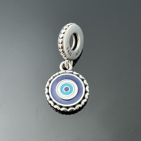 Pandora Evil Eye Protection Silver Travel Charm 925 Ale #210 - Picture 1 of 5